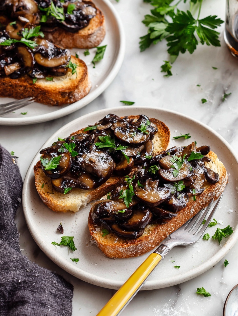 garlic mushroom bruschetta - Serving Suggestion