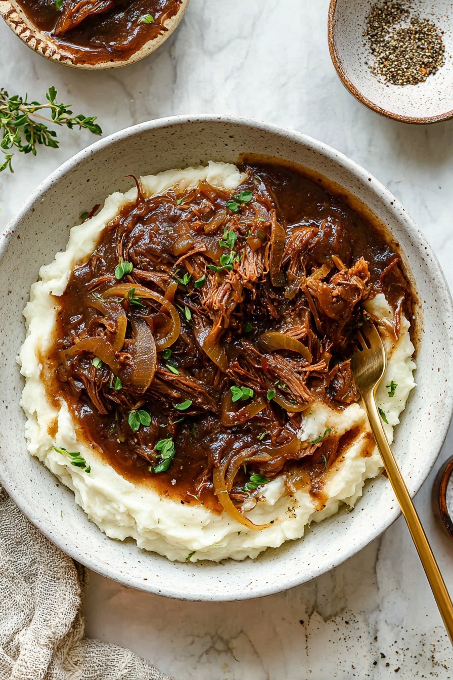 French onion pot roast - Serving Suggestion